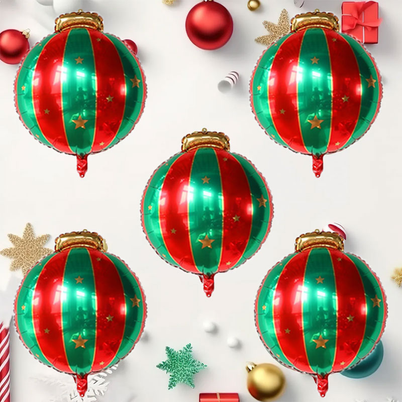 5 個レッドグリーンクリスマスボールサフペホイルバルーンメリ - Wedding/Event Supply Store のレビューと価格