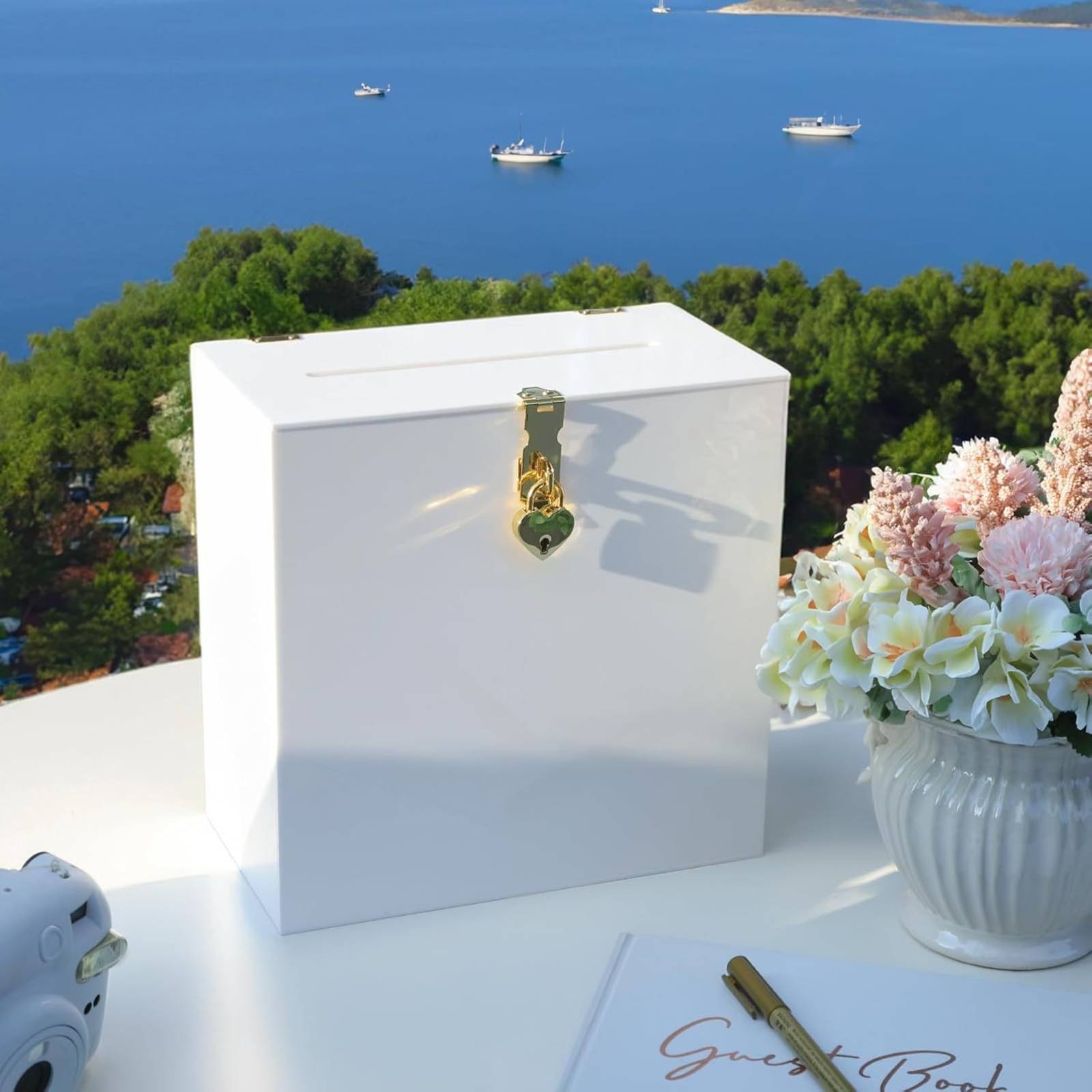 ハートロックカードボックス 組み立て簡単 花嫁のためのイベン - Wedding Card Box のレビューと価格