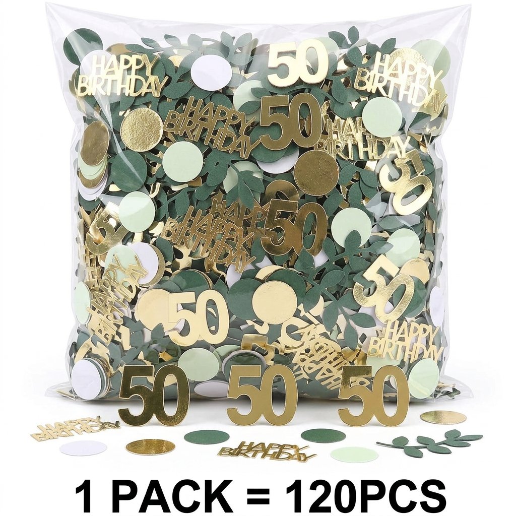 120個のゴールドナンバーバースデーコンフェッティ 16 3 - Table Number Gold のレビューと価格