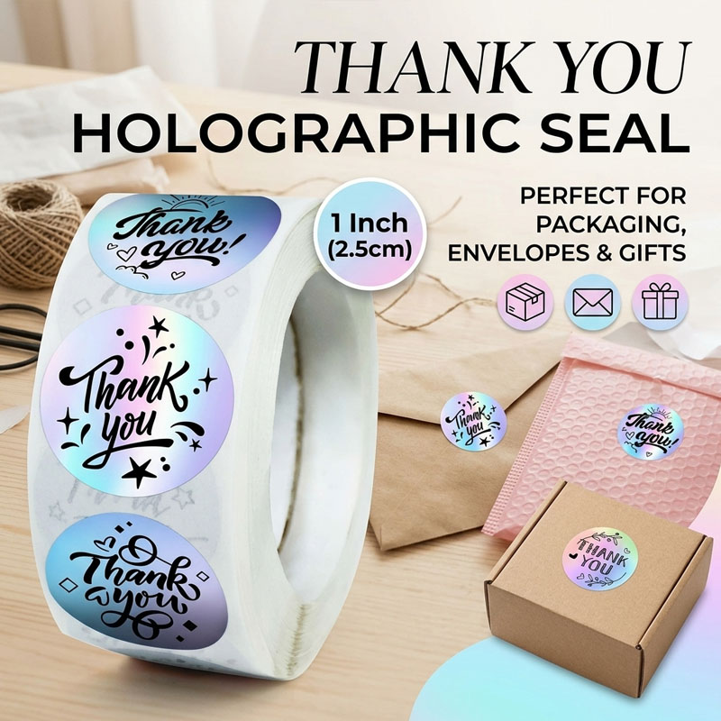 レーザー加工の「ありがとう」ステッカー、ホログラフィック加工 - Wedding Envelopes のレビューと価格