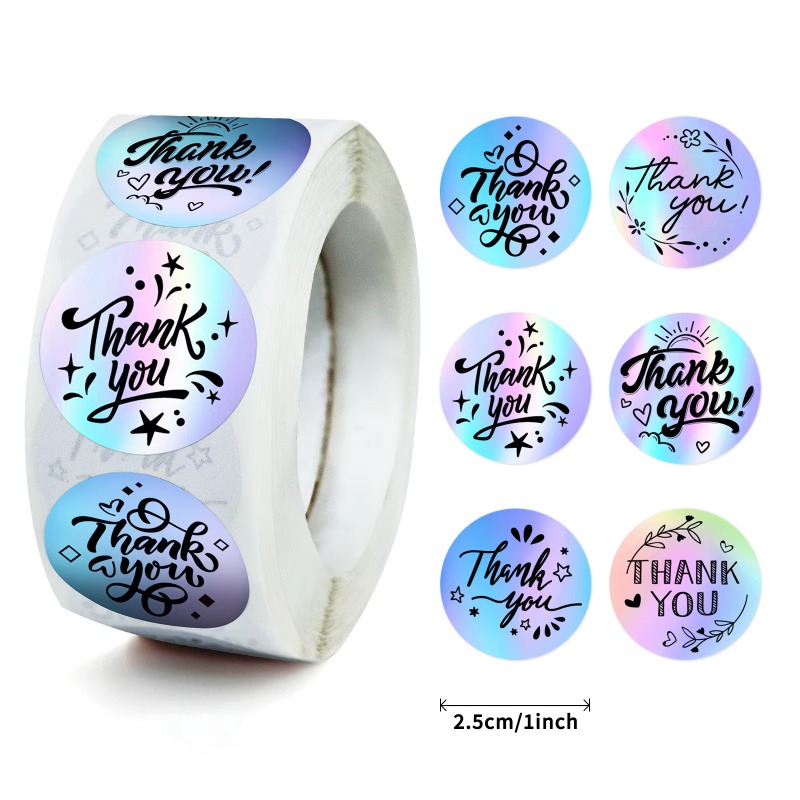 レーザー加工の「ありがとう」ステッカー、ホログラフィック加工 - Wedding Envelopes のレビューと価格